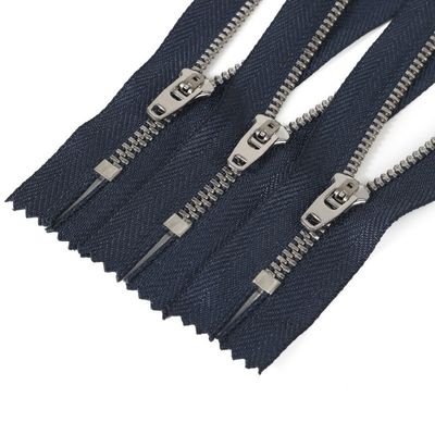 Black Brass Jean Zipper, Semi Auto Lock Slider Metal Zippers