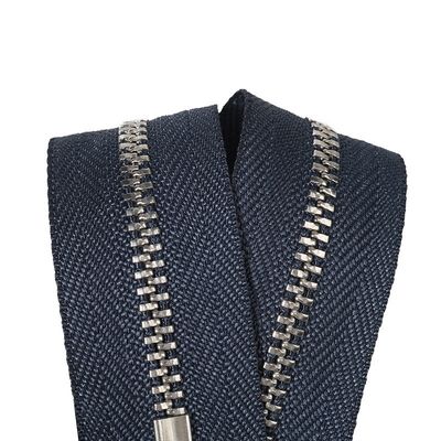 Black Brass Jean Zipper, Semi Auto Lock Slider Metal Zippers