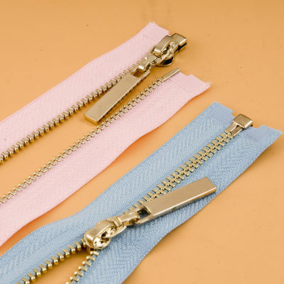 Durable  Metal Zipper Gold Teeth Zinc Alloy Open Type Clothing Accessories