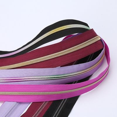 #5 Nylon Zipper Rainbow Teeth For Garments Suburban Wear Formal Dress