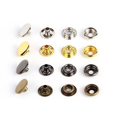 Zinc Alloy Brass Metal Press Stud Button Prong Snap Fastener Button For Garment