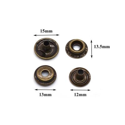 Zinc Alloy Brass Metal Press Stud Button Prong Snap Fastener Button For Garment