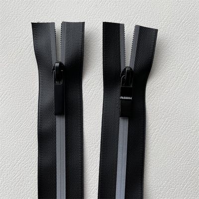 TPU/PU Water-Resistant Zipper ,Waterproof Zippers with Reflective Stripe on 2 Side for outdoor, jacket ,garment