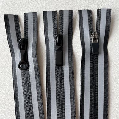 TPU/PU Water-Resistant Zipper ,Waterproof Zippers with Reflective Stripe on 2 Side for outdoor, jacket ,garment