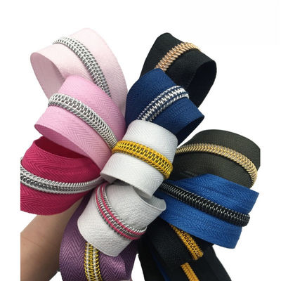 5# Nylon Zipper Gold Colorful Electroplating Teeth Gold And Silver Onion Zipper nylon zippers for sale