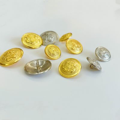 Embroidered Custom Metal Brass Round Buttons With Plating Finish Snap Button