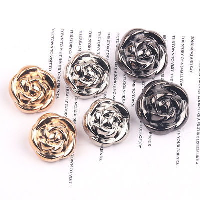 Rose shape  Brass Metal Fancy Logo Sewing Hook Buttons For Clothes Coat