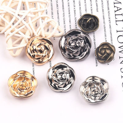 Rose shape  Brass Metal Fancy Logo Sewing Hook Buttons For Clothes Coat