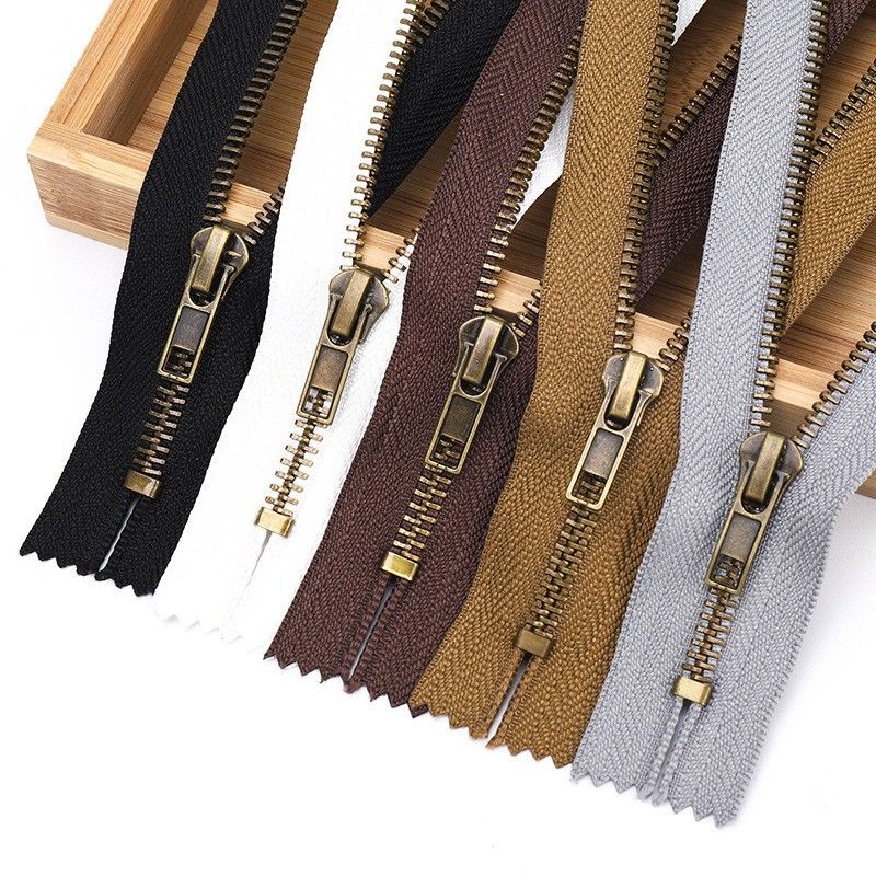 #5 Metal Zipper With Close End, Ant Brass Color For Clothes