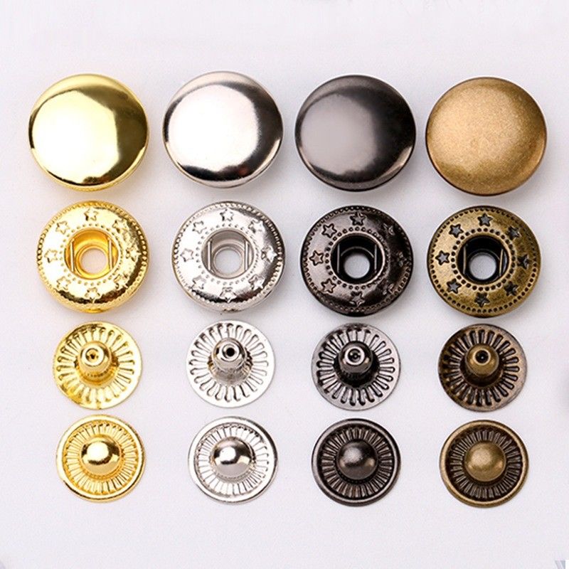 Zinc Alloy Brass Metal Press Stud Button Prong Snap Fastener Button For Garment