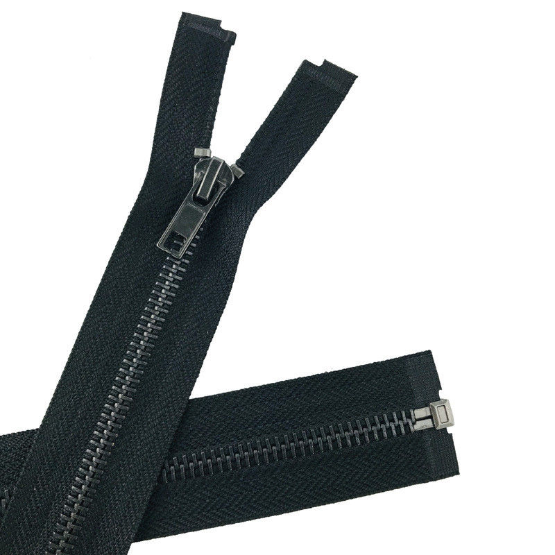 Wholesale 5# Open End Multi-Color Custom Color Metal Zip Gun Black Teeth Gold Metal Jacket Zipper