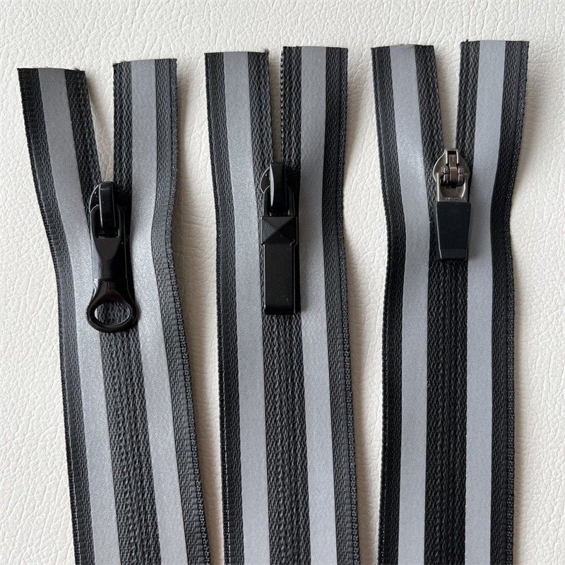 TPU/PU Water-Resistant Zipper ,Waterproof Zippers with Reflective Stripe on 2 Side for outdoor, jacket ,garment