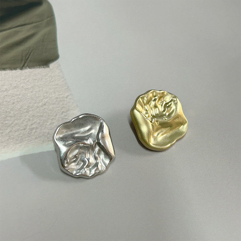 9MM Designer Silver Gold Sewing Coat Pearl Luxury Winter Rhinestone Metal Buttons For Clothing